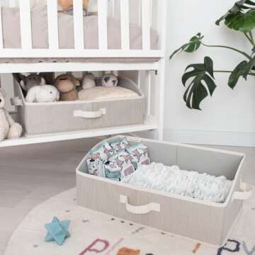 StorageWorks Closet Storage Bins, Trapezoid Storage Box, Fabric Bins and Baskets, Mixing of Gray, Brown & Beige, Jumbo, 3-Pack