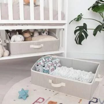 StorageWorks Closet Storage Bins, Trapezoid Storage Box, Fabric Bins and Baskets, Mixing of Gray, Brown & Beige, Jumbo, 3-Pack