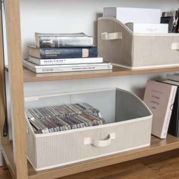 StorageWorks Closet Storage Bins, Trapezoid Storage Box, Fabric Bins and Baskets, Mixing of Gray, Brown & Beige, Jumbo, 3-Pack