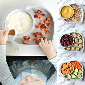 Sage Spoonfuls Sili Elephant Toddler Suction Plate - 100% Silicone