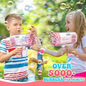 JONEG Toys for 3-8 Year Old Boys Girls: 2 Pack Bubble Machine for Kids with Bubble Solution, Gifts for 3 4 5 6 7 8 Years Old Boy Birthday Toy for Kid Toddlers Ages 4-6 Outdoor Wedding Bubbles Wands