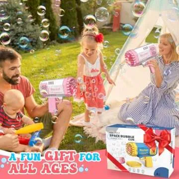 JONEG Toys for 3-8 Year Old Boys Girls: 2 Pack Bubble Machine for Kids with Bubble Solution, Gifts for 3 4 5 6 7 8 Years Old Boy Birthday Toy for Kid Toddlers Ages 4-6 Outdoor Wedding Bubbles Wands