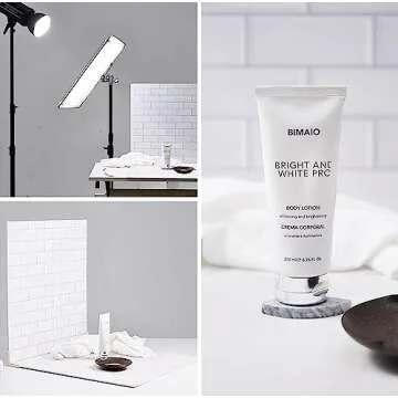 2PCS Photo Backdrop Boards for Flat Lay, 24x24IN White Wall Wood Floor Photography Background Tabletop Backdrop for Photo Studio Shooting, EOAJAFOU