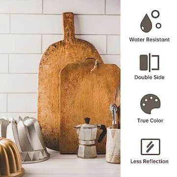 2PCS Photo Backdrop Boards for Flat Lay, 24x24IN White Wall Wood Floor Photography Background Tabletop Backdrop for Photo Studio Shooting, EOAJAFOU