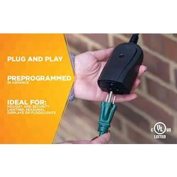 Woods 32555WD Weatherproof Outdoor Electrical Outlet Switch, Wireless Remote Control Plug In, 100 ft Control Range, Weatherproof Remote Control Converter, 60-ft Frequency Range, 1 Pack, Black