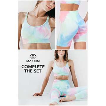 MAXXIM Womens Seamless Sports Bra Green Sherbet Small