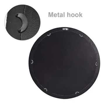 sawsile Round Decorative Mirror 24inch Circle Farmhouse Style Mirror Rustic Natural Wooden Frame Beads Mirror for Bedroom, Bathroom, Living Room or Entryway