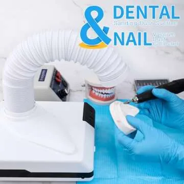 LVCHEN Dental Polishing Dust Collector, 60W Vacuum Dust Suction with Fan and LED Dual Function Teles...