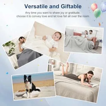 PHF Cotton Waffle Weave Blanket Soft Cozy King Size