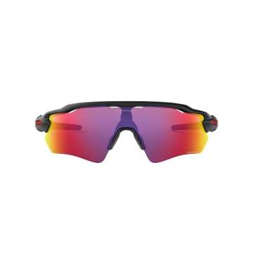 Oakley Men's OO9208 Radar EV Path Rectangular Sunglasses, Matte Black/Prizm Road, 38 mm