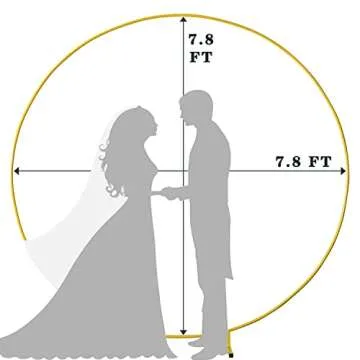 BOJOY Wedding Arch Golden Metal Round Balloon Arch kit Decoration, for Birthday Party Decoration, Wedding Decoration, Graduation Decorations and Baby Shower Photo Background Decoration (7.8ft)