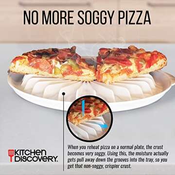 Kitchen Discovery Microwave Pizza Reheater Tray Reuseable Plate for Bacon, Snacks in the Microwave O...