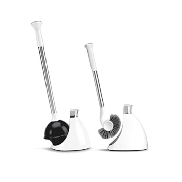simplehuman Plunger and Toilet Brush Bundle for Stylish Bathrooms