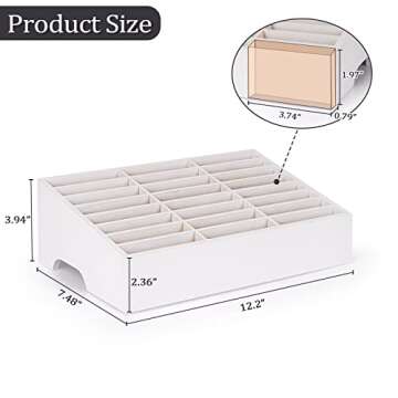 Ozzptuu 24-Grid Wooden Cell Phone Holder - Stylish Organizer for Classrooms & Offices