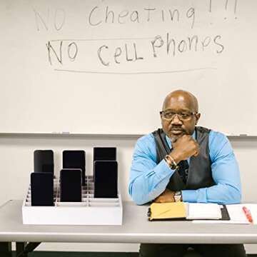 Ozzptuu 24-Grid Wooden Phone Holder for Classroom and Office
