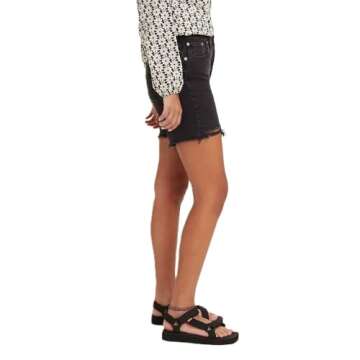 Levi's Women's Premium 501 Mid Thigh Short, Lunar Black, 30