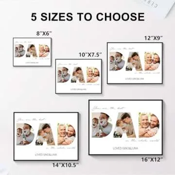 FUONLY Personalized Father's Day Gifts for Dad from Daughter Son Kids, Customized Wooden Picture Frame for Fathers Day, Custom Dad Gifts for Christmas, Sentimental Best Dad Ever Gifts for Birthday