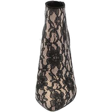 Amazon Brand - The Fix Women's Melanie Pointed Toe Stiletto Ankle Boot, Black/Nude Lace, 9 B US