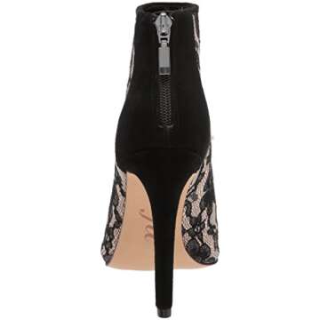 Amazon Brand - The Fix Women's Melanie Pointed Toe Stiletto Ankle Boot, Black/Nude Lace, 9 B US