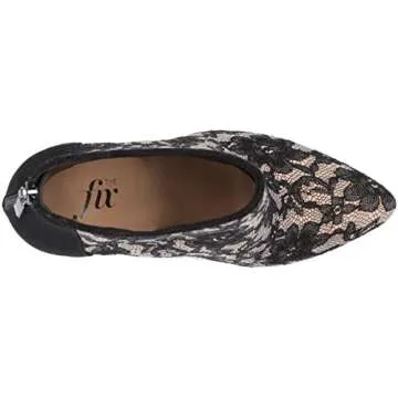 Amazon Brand - The Fix Women's Melanie Pointed Toe Stiletto Ankle Boot, Black/Nude Lace, 9 B US