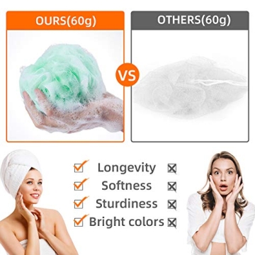 Novosun Soft Mesh Loofah Sponge - Pack of 4 for All Ages