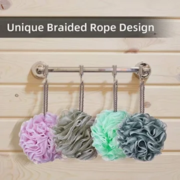 Novosun Soft Mesh Loofah Sponge - Pack of 4 for All Ages