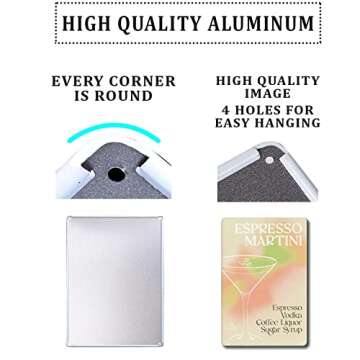 Vintage Espresso Martini Cocktail Tin Sign Home Decor