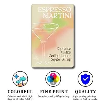Vintage Espresso Martini Cocktail Tin Sign Home Decor