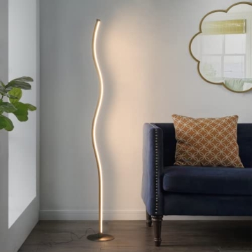 A.T.Lums Spiral Design Floor Lamp with Dimming and Color Options