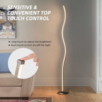 A.T.Lums Spiral Design Floor Lamp with Dimming and Color Options