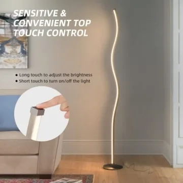 A.T.Lums Spiral Design Floor Lamp with Dimming and Color Options