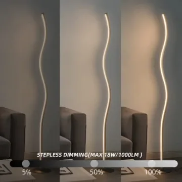 A.T.Lums Spiral Design Floor Lamp with Dimming and Color Options
