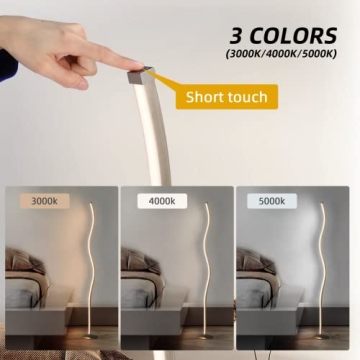 A.T.Lums Spiral Design Floor Lamp with Dimming and Color Options