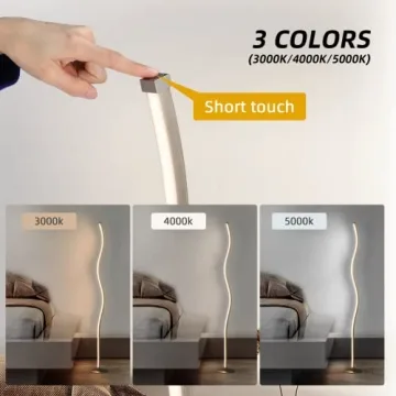 A.T.Lums Spiral Design Floor Lamp with Dimming and Color Options