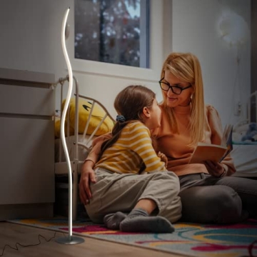 A.T.Lums Spiral Design Floor Lamp with Dimming and Color Options