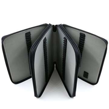 YOUSHARES 120 Slots PU Leather Pencil Case with Handle Strap