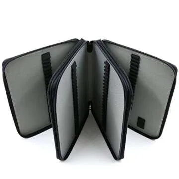 YOUSHARES 120 Slots PU Leather Pencil Case with Handle Strap