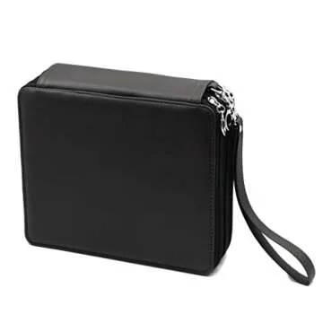 YOUSHARES 120 Slots PU Leather Pencil Case with Handle Strap