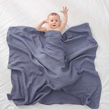 Comfortable & Stylish POMISO Muslin Swaddle Blankets
