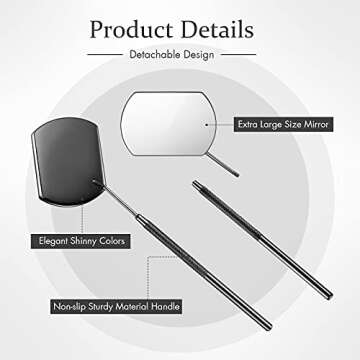 2 Pieces Lash Mirror for Eyelash Extensions Large Square Stainless Steel Eyelash Mirror Lash Tools(Black)