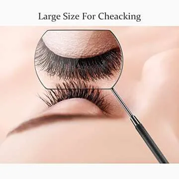 2 Pieces Lash Mirror for Eyelash Extensions Large Square Stainless Steel Eyelash Mirror Lash Tools(Black)