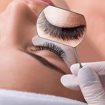 2 Pieces Lash Mirror for Eyelash Extensions Large Square Stainless Steel Eyelash Mirror Lash Tools(Black)