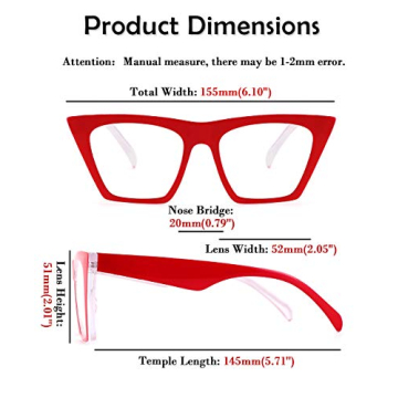 FEISEDY Cat Eye Reading Glasses Stylish Blue Light Blocker