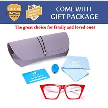 FEISEDY Cat Eye Reading Glasses Stylish Blue Light Blocker