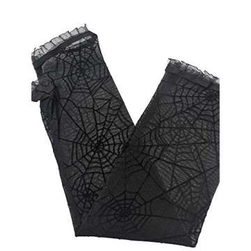 Cxapnstou Women Sun Protection Fingerless Gloves Black Long Lace Wedding Gloves Party
