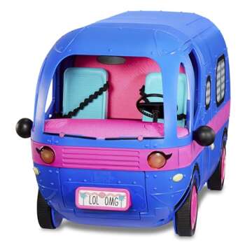 LOL Surprise 4-in-1 Glamper Fashion Camper with 55+ Surprises Fully-Furnished with Light Up Pool, Water Slide, Bunk Beds, Cafe, Bathroom, Closet, Vanity, BBQ Grill, and DJ Booth - Gift for Ages 6+