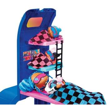 LOL Surprise 4-in-1 Glamper Fashion Camper with 55+ Surprises Fully-Furnished with Light Up Pool, Water Slide, Bunk Beds, Cafe, Bathroom, Closet, Vanity, BBQ Grill, and DJ Booth - Gift for Ages 6+