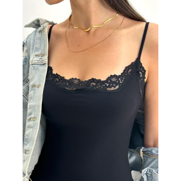 Starrylion Lace Camisole - Sexy Black Tank Top for Women