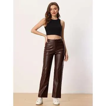 Stylish Allegra K Faux Leather Pants for Women