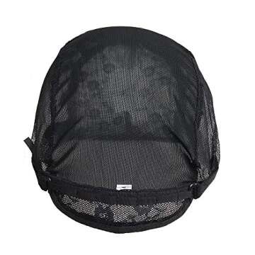Double Lace Wig Cap for Making Wigs with Adjustable Straps on the Back Swiss Lace Hairnet (Medium 22.5inch, Black)